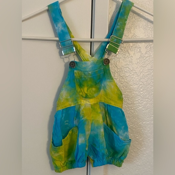 INFANT TYE-DYE Overall Shorts XS - Picture 1 of 7